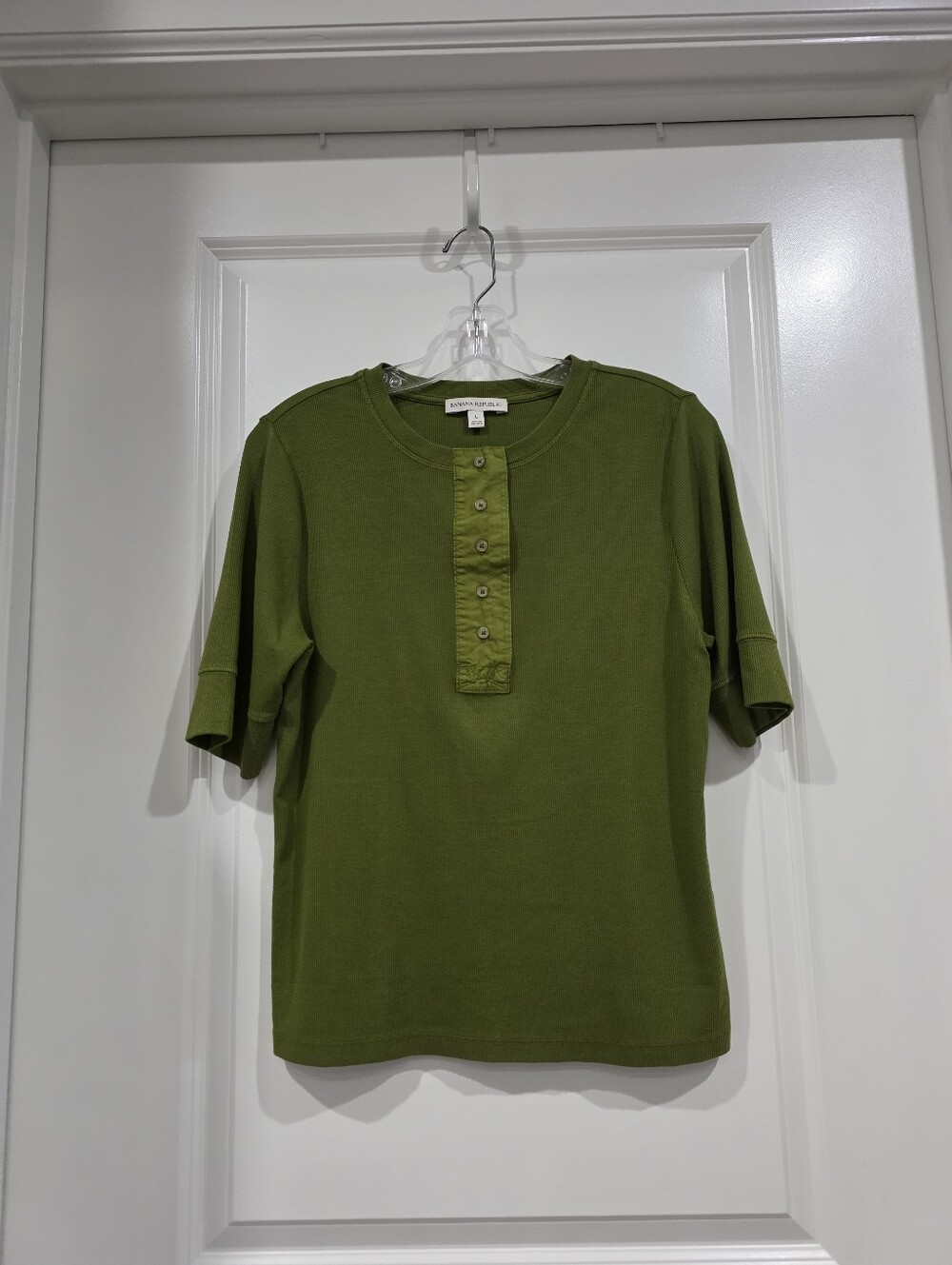 BR Moss Green Short-Sleeve Henley Top